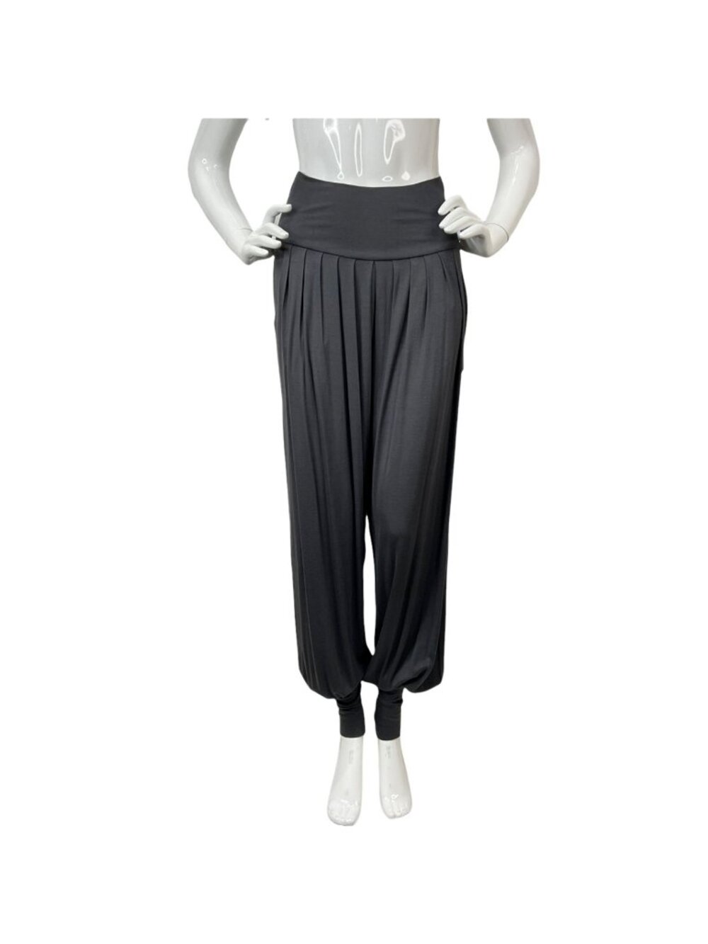 Lovestitch Pants Womens Sz M? Gray Harem Relaxed Knit Flat Waist Sample Nwt $62